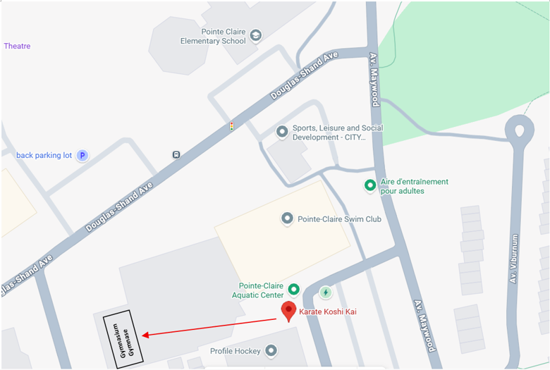 Dojo Location Map - Pointe-Claire Aquatic Center